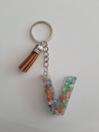 Letter V - Sterren Glitter