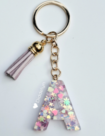Letter A - Multicolor lila smal ♡ Lila kwastje