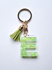 Letter E - Groen glitter ♡ Groen