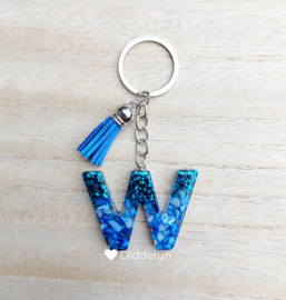 Letter W -  Blauw Stone