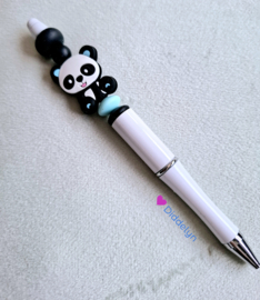 Pen wit - Panda met licht blauw
