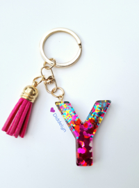 Letter Y -  Multicolor Fuchsia ♡ roze kwastje