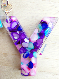 Letter Y -  Paars stone ♡ aqua