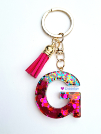 Letter G -  Multicolor Fuchsia ♡ roze kwastje