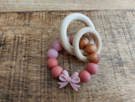 Bijtring Strik Roze Chique