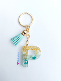 Letter P - Mint groen en goud ♡ mint kwastje
