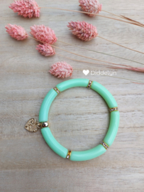 Tube armband ♡ Mint groen goud
