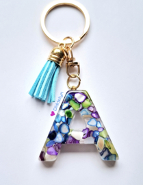 Letter A -  Multicolor Stone paars ♡ Aqua