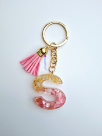 Letter S -  Stone Roze ♡ Roze kwastje