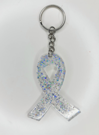 Pink Ribbon - Zilver doorzichtig