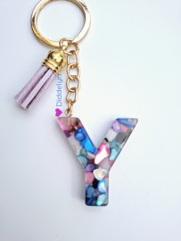 Letter Y -  Multicolor Stone ♡ lila kwastje