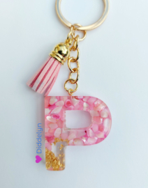 Letter P -  Stone Roze ♡ roze kwastje