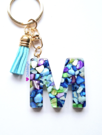 Letter M -  Multicolor Stone paars ♡ Aqua