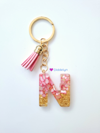 Letter N -  Stone Roze ♡ Roze kwastje