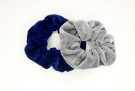 Set van 2 crunchies - donker blauw & grijs