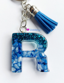 Letter R -  Blauw Stone Aqua