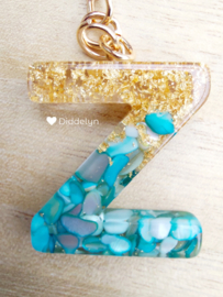 Letter Z - Mint groen en goud ♡ wit