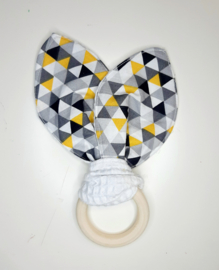 Bijtring knuffeldoek Triangle White