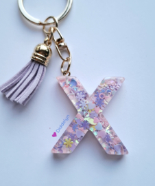 Letter X -  Multicolor ♡ lila kwastje