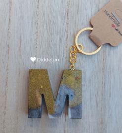 Letter M - Zwart,  Wit & Goud