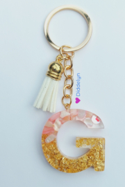 Letter G -  Stone Roze ♡ wit kwastje