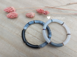 Tube armband ♡ Grijs & wit