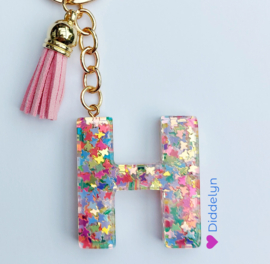 Letter H -  Confetti Clear