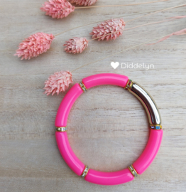 Tube armband ♡ Neon roze