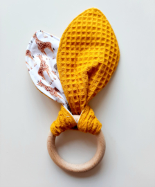 Bijtring knuffeldoek Raffies & oker