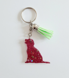 Golden Retriever klein  - Roze glitter