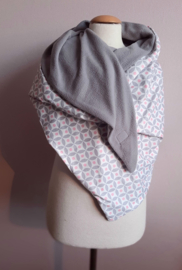 Driehoek sjaal Grey & Pink