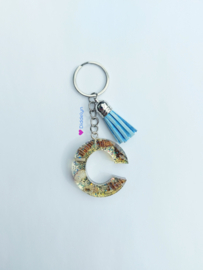 Letter C - Schelpen glitter ♡ blauw kwastje
