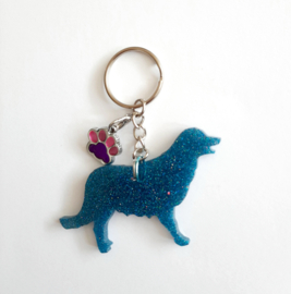 Golden Retriever Blauw - Sleutelhanger