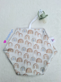 Speendoek Hexagon - Rainbow Baby White