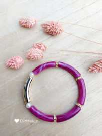 Tube armband ♡ Paars goud
