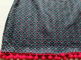 Rokje Blauw met Roze bolletjes - Maat 128