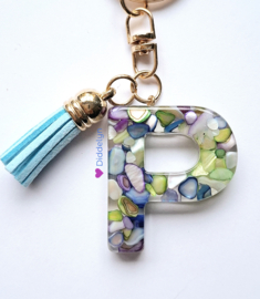 Letter P -  Multicolor Stone paars ♡ Aqua