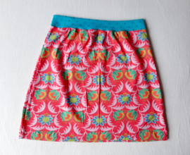 Rokje Bloemen Rood Blauw - Maat 146