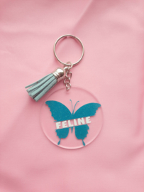 Sleutelhanger Vlinder met naam
