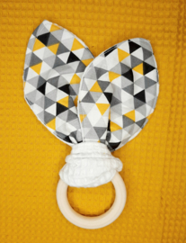 Bijtring knuffeldoek Triangle White