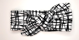 Knoop haarband klein - Zwart wit