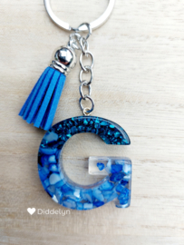 Letter G -  Blauw Stone ♡ blauw kwastje