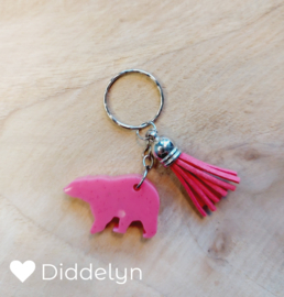 Ijsbeer sleutelhanger - Licht roze