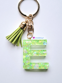Letter E - Groen glitter ♡ Groen