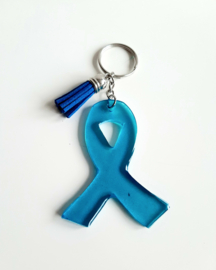 Pink Ribbon - Clear Blue met kwastje