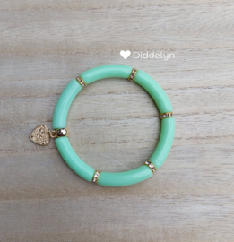 Tube armband ♡ Mint groen goud