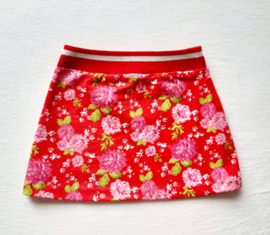 Rokje Bloemen Rood - Maat 80