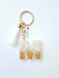 Letter M -  Wit met goud