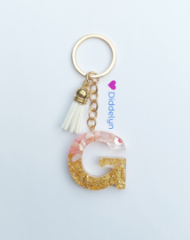 Letter G -  Stone Roze ♡ wit kwastje