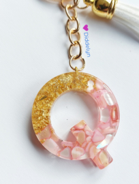 Letter Q - Stone Roze ♡ wit kwastje